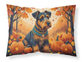 Airedale Terrier Fall Standard Pillowcase Lightweight Super Soft Easy Care Decorative Artwork Pillowcase, Standard