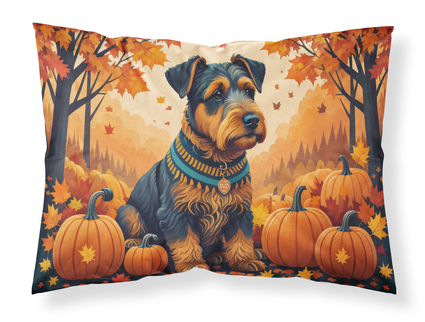 Airedale Terrier Fall Standard Pillowcase Lightweight Super Soft Easy Care Decorative Artwork Pillowcase, Standard