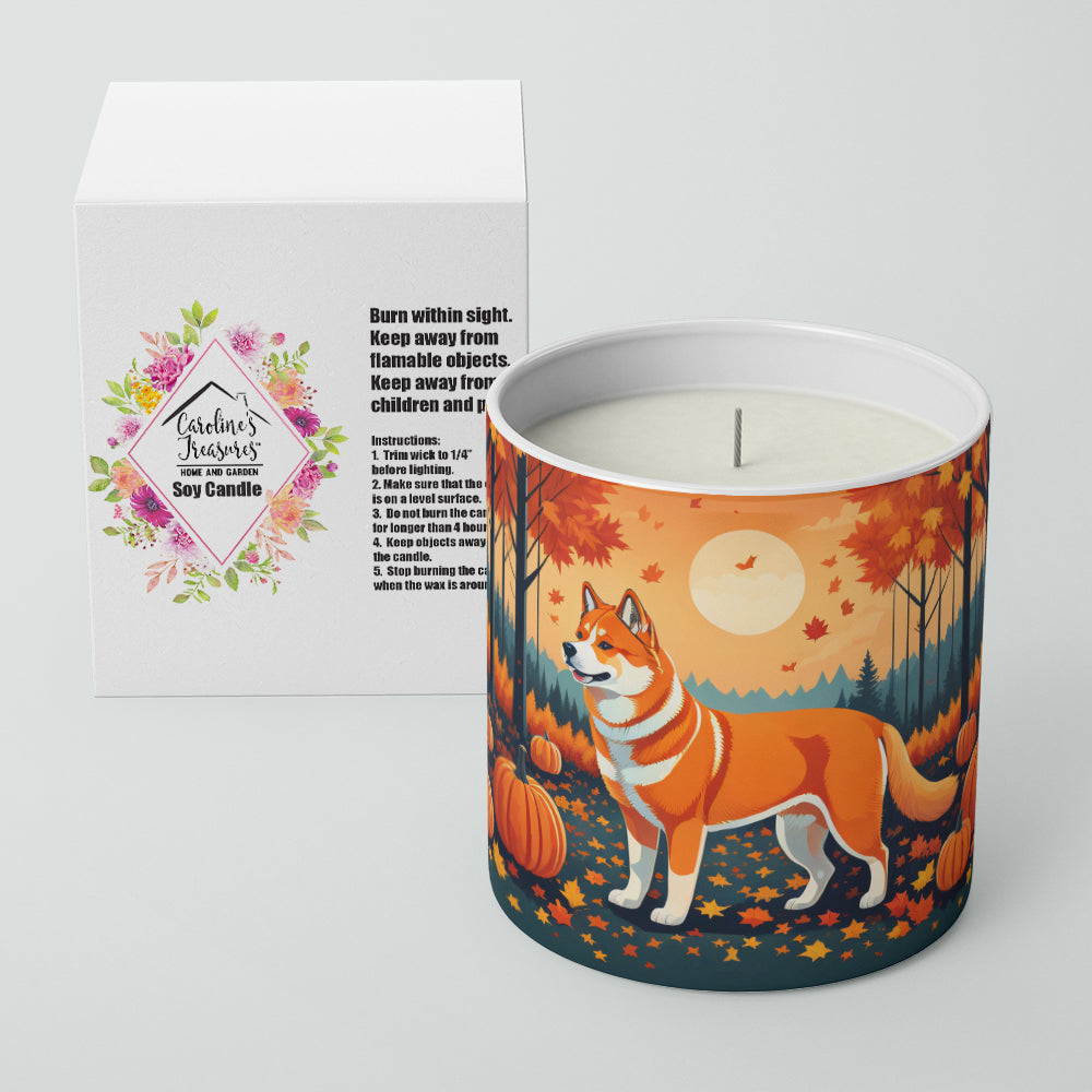 Akita Fall Decorative Soy Candle Nature Soy Wax Essential Oil Home Decor Ideal for Bedroom Kitchen Bath Office Gift, 10 oz