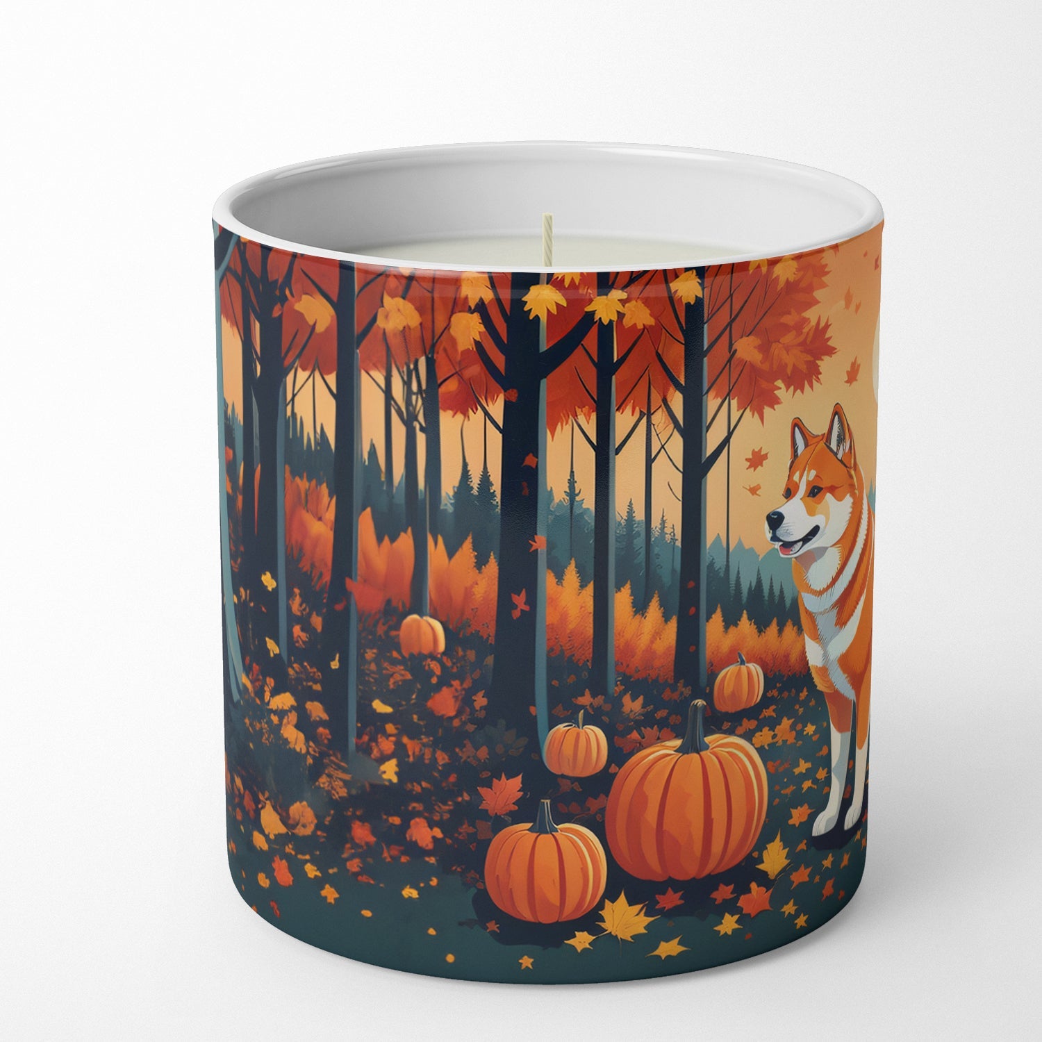Akita Fall Decorative Soy Candle Nature Soy Wax Essential Oil Home Decor Ideal for Bedroom Kitchen Bath Office Gift, 10 oz