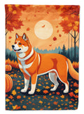 Akita Fall House Flag 28x40 Porch Sleeve Pole Decorative Outside Yard Banner Artwork Wall Hanging, Polyester