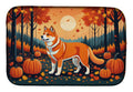Akita Fall Dish Drying Mat Absorbent Dish Drying Mat Pad for Kitchen Counter Dish Drainer Mat for Countertop, 14 x 21", Multicolor