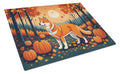 Akita Fall Cutting Board Tempered Glass Kitchen Cutting Surface, Heat Resistant Chopping, Non-Slip Feet, Food Prep & Serving