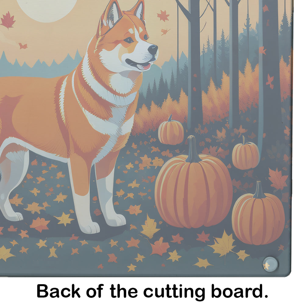 Akita Fall Cutting Board Tempered Glass Kitchen Cutting Surface, Heat Resistant Chopping, Non-Slip Feet, Food Prep & Serving