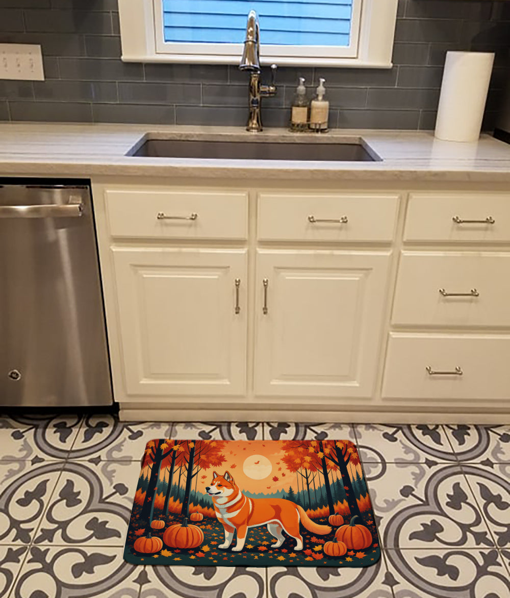 Akita Fall Memory Foam Kitchen Mat Machine Washable Anti-Fatigue Cushion Comfort Bath or Kitchen Rug