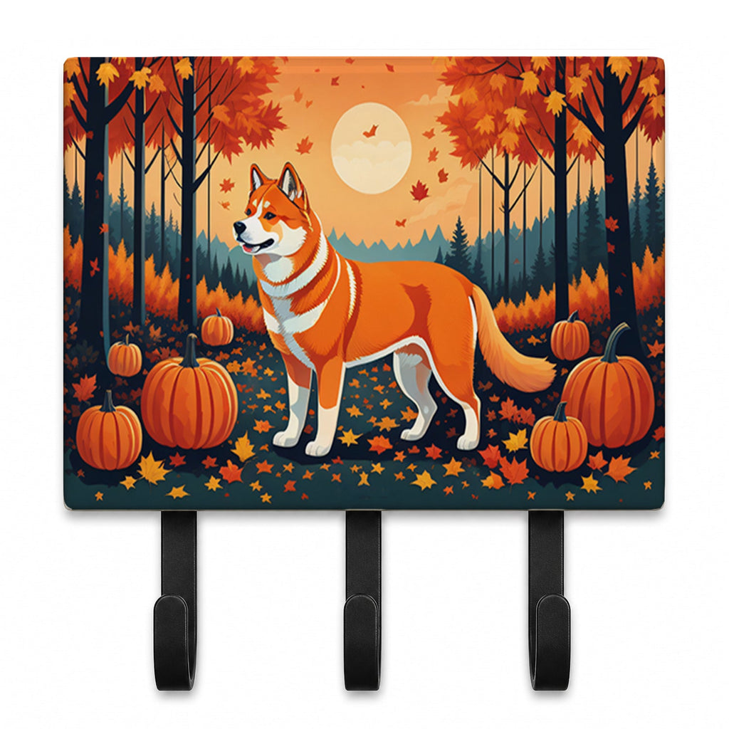 Akita Fall Leash or Key Holder Wall Hooks, Coat Rack Wall Mount, for Hanging Keys, Towels, Aprons, Leashes