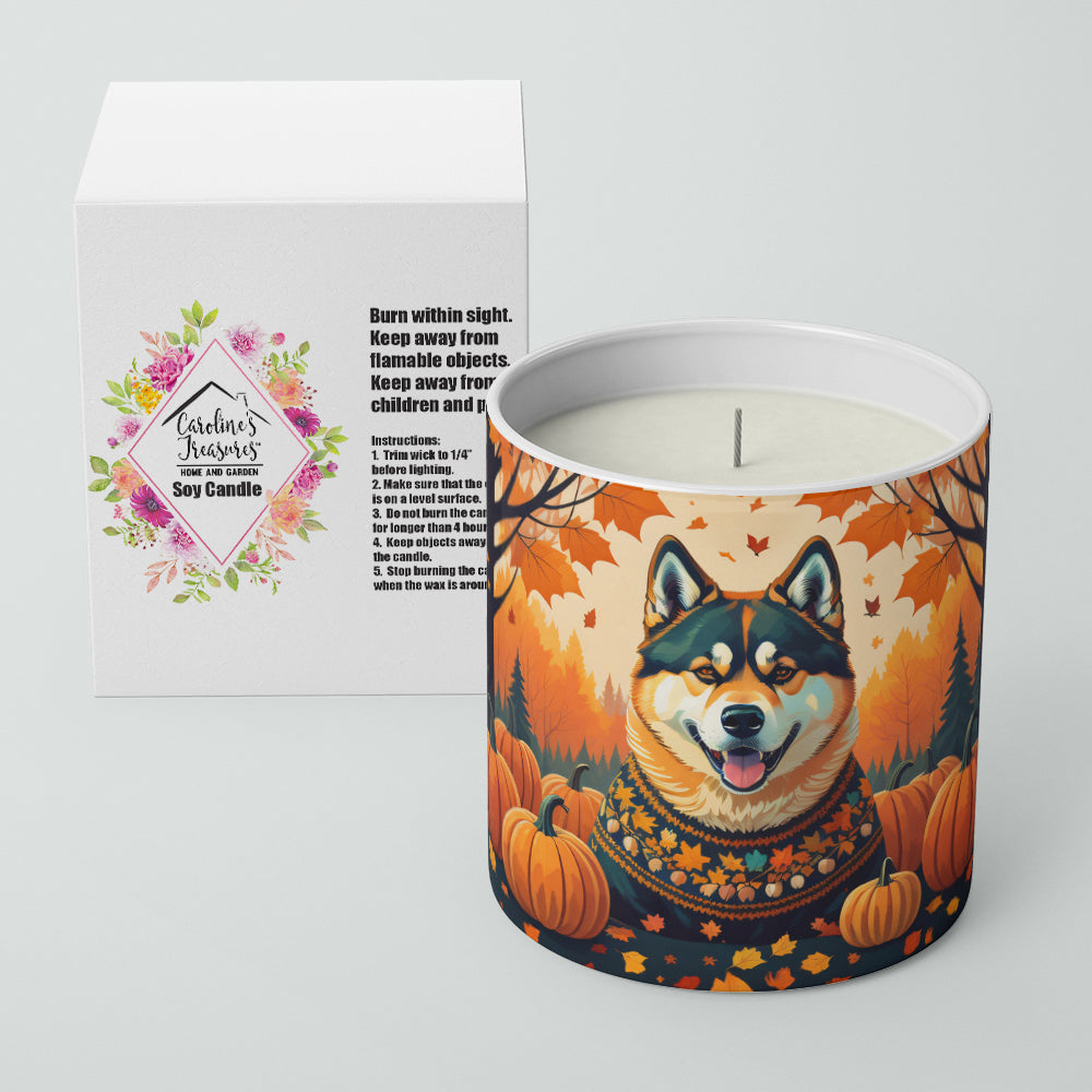 Akita Fall Decorative Soy Candle Nature Soy Wax Essential Oil Home Decor Ideal for Bedroom Kitchen Bath Office Gift, 10 oz