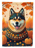 Akita Fall House Flag 28x40 Porch Sleeve Pole Decorative Outside Yard Banner Artwork Wall Hanging, Polyester