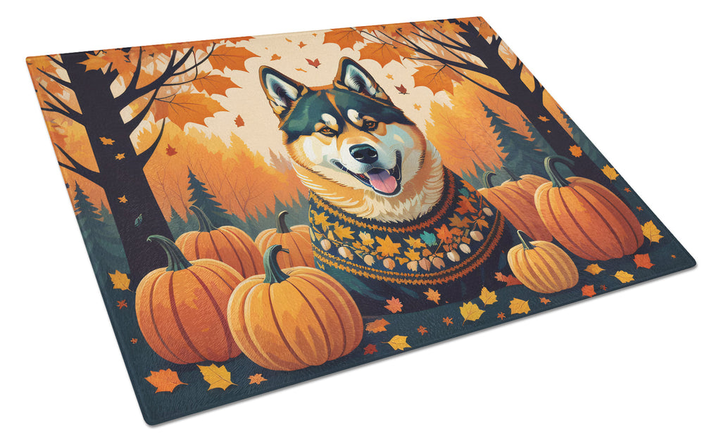 Akita Fall Cutting Board Tempered Glass Kitchen Cutting Surface, Heat Resistant Chopping, Non-Slip Feet, Food Prep & Serving