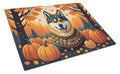 Akita Fall Cutting Board Tempered Glass Kitchen Cutting Surface, Heat Resistant Chopping, Non-Slip Feet, Food Prep & Serving