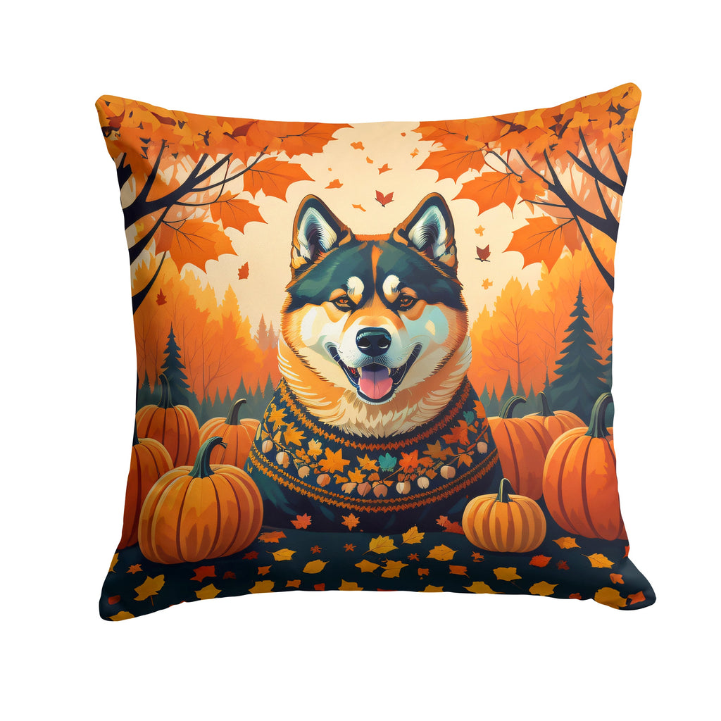 Akita Fall Decorative Throw Pillow 18x18 Indoor Outdoor Accent Cushion, Fabric Cover with Insert for Sofa, Bed, Porch & Living Room