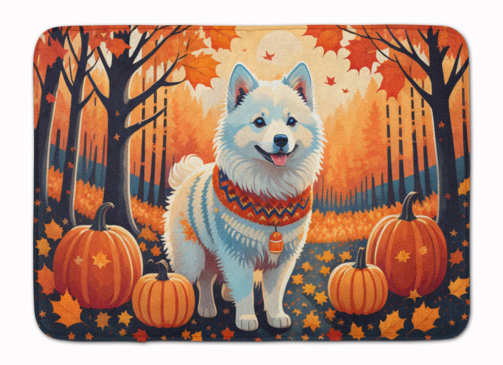 American Eskimo Fall Memory Foam Kitchen Mat Machine Washable Anti-Fatigue Cushion Comfort Bath or Kitchen Rug