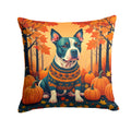 Pit Bull Terrier Fall Decorative Throw Pillow 18x18 Indoor Outdoor Accent Cushion, Fabric Cover with Insert for Sofa, Bed, Porch & Living Room