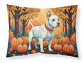 White Pit Bull Terrier Fall Standard Pillowcase Lightweight Super Soft Easy Care Decorative Artwork Pillowcase, Standard
