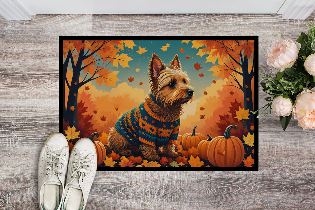 Australian Terrier Terrier Fall Doormat Indoor Outdoor 24H X 36W Front Door Mat Rugs for Entryway, Non Slip Washable Low Pile,