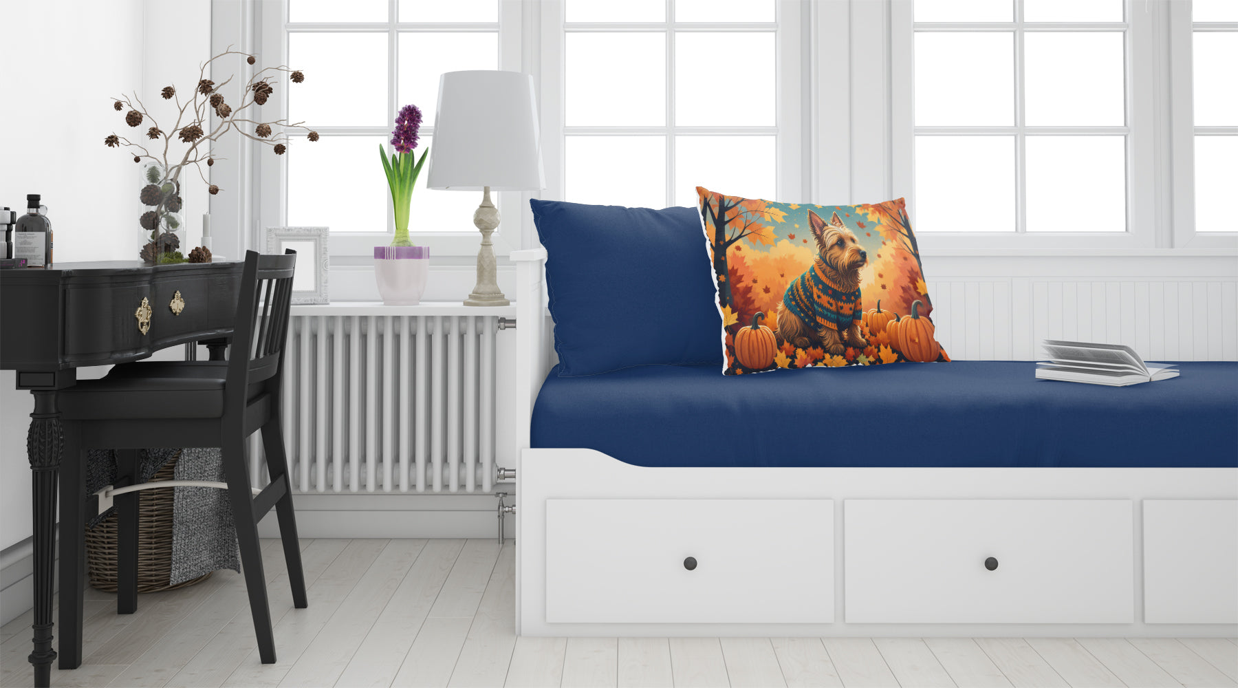 Australian Terrier Terrier Fall Standard Pillowcase Lightweight Super Soft Easy Care Decorative Artwork Pillowcase, Standard