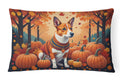 Red Basenji Fall Decorative Throw Pillow 12x16 Indoor Outdoor Accent Cushion, Fabric Cover with Insert for Sofa, Bed, Porch & Living Room