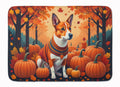 Red Basenji Fall Memory Foam Kitchen Mat Machine Washable Anti-Fatigue Cushion Comfort Bath or Kitchen Rug