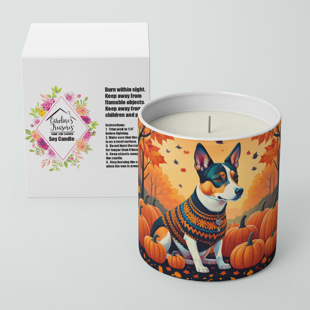 Basenji Fall Decorative Soy Candle Nature Soy Wax Essential Oil Home Decor Ideal for Bedroom Kitchen Bath Office Gift, 10 oz