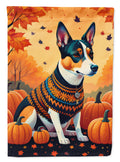 Basenji Fall House Flag 28x40 Porch Sleeve Pole Decorative Outside Yard Banner Artwork Wall Hanging, Polyester