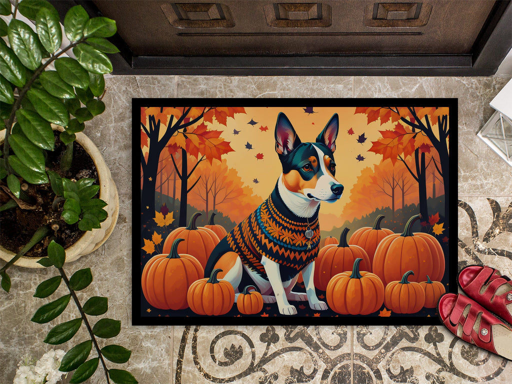 Basenji Fall Doormat Indoor Outdoor 24H X 36W Front Door Mat Rugs for Entryway, Non Slip Washable Low Pile,
