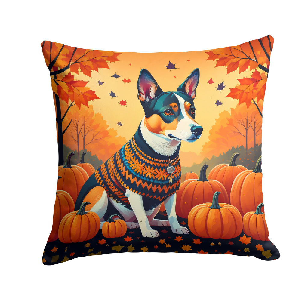 Basenji Fall Decorative Throw Pillow 18x18 Indoor Outdoor Accent Cushion, Fabric Cover with Insert for Sofa, Bed, Porch & Living Room