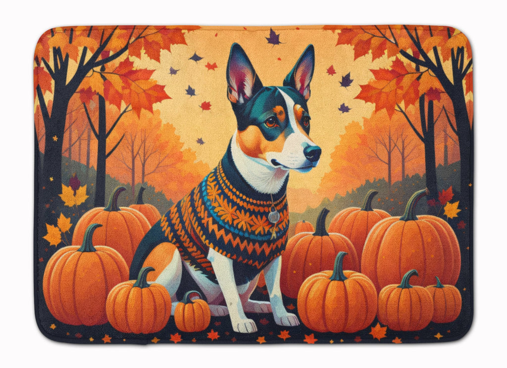 Basenji Fall Memory Foam Kitchen Mat Machine Washable Anti-Fatigue Cushion Comfort Bath or Kitchen Rug