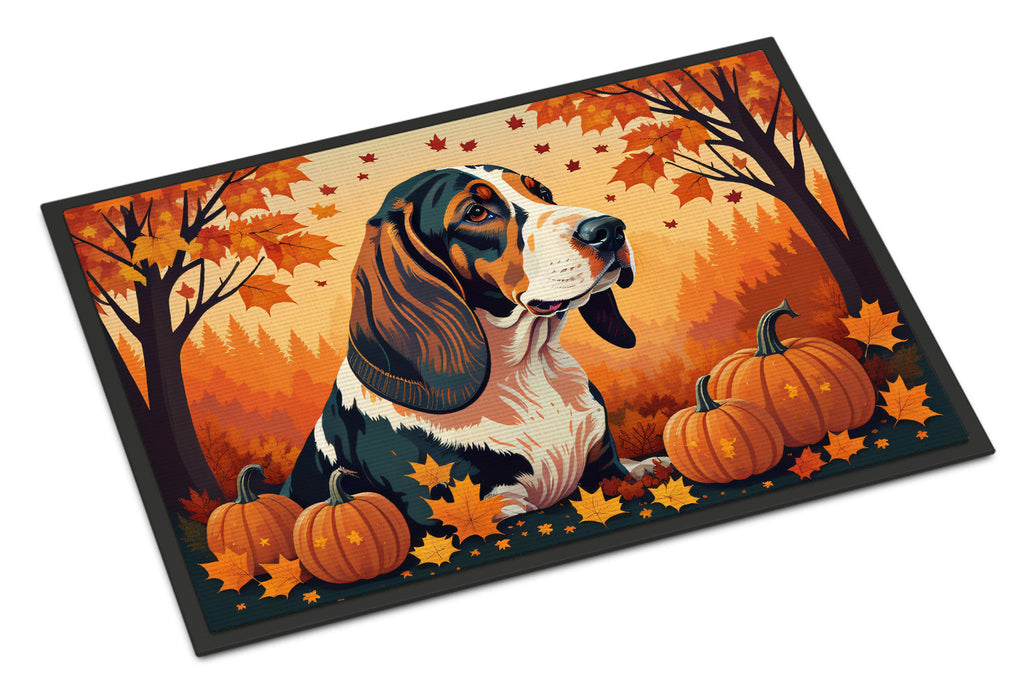 Basset Hound Fall Doormat Indoor Outdoor 18H X 27W Front Door Mat Rugs for Entryway, Non Slip Washable