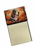 Basset Hound Fall Watercolor Sticky Note Holder Refillable Dispenser Desk Accessory 3x3 Pad Gift