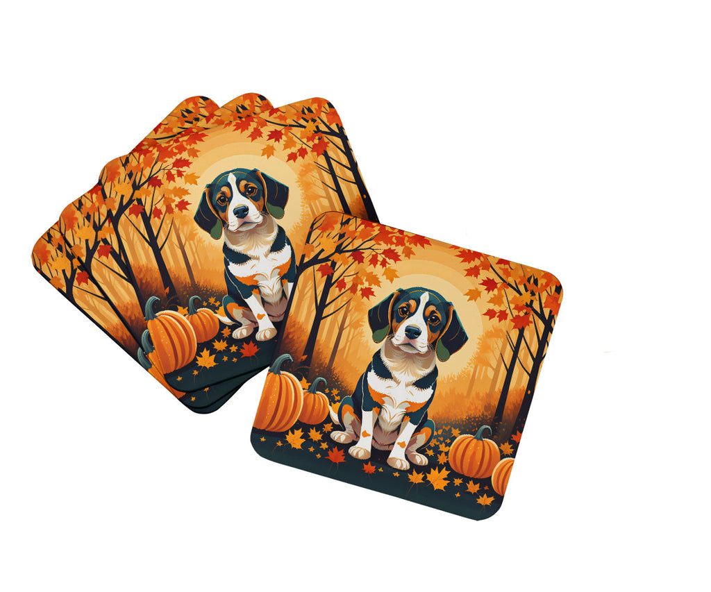 Beagle Fall Foam Coasters Set of 4 Cup Coasters for Indoor Outdoor, Tabletop Protection, Anti Slip, Mouse pad Material