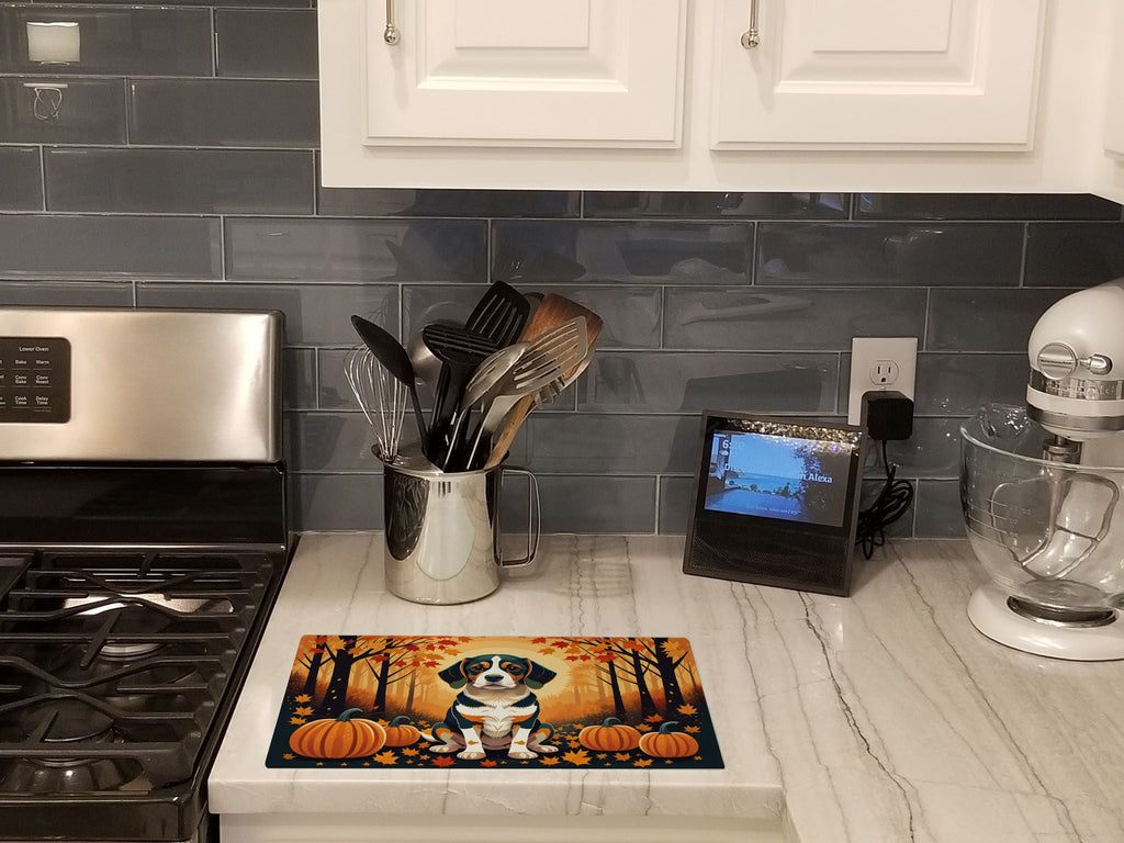 Beagle Fall Cutting Board Tempered Glass Kitchen Cutting Surface, Heat Resistant Chopping, Non-Slip Feet, Food Prep & Serving