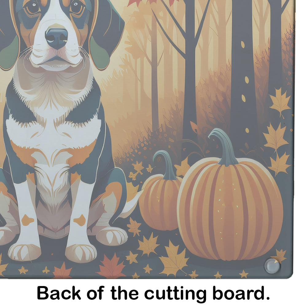 Beagle Fall Cutting Board Tempered Glass Kitchen Cutting Surface, Heat Resistant Chopping, Non-Slip Feet, Food Prep & Serving
