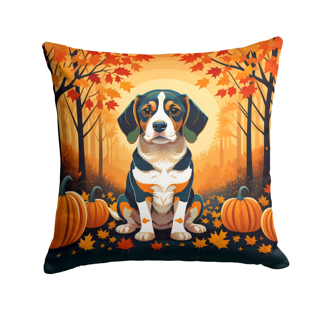 Beagle Fall Decorative Throw Pillow 18x18 Indoor Outdoor Accent Cushion, Fabric Cover with Insert for Sofa, Bed, Porch & Living Room