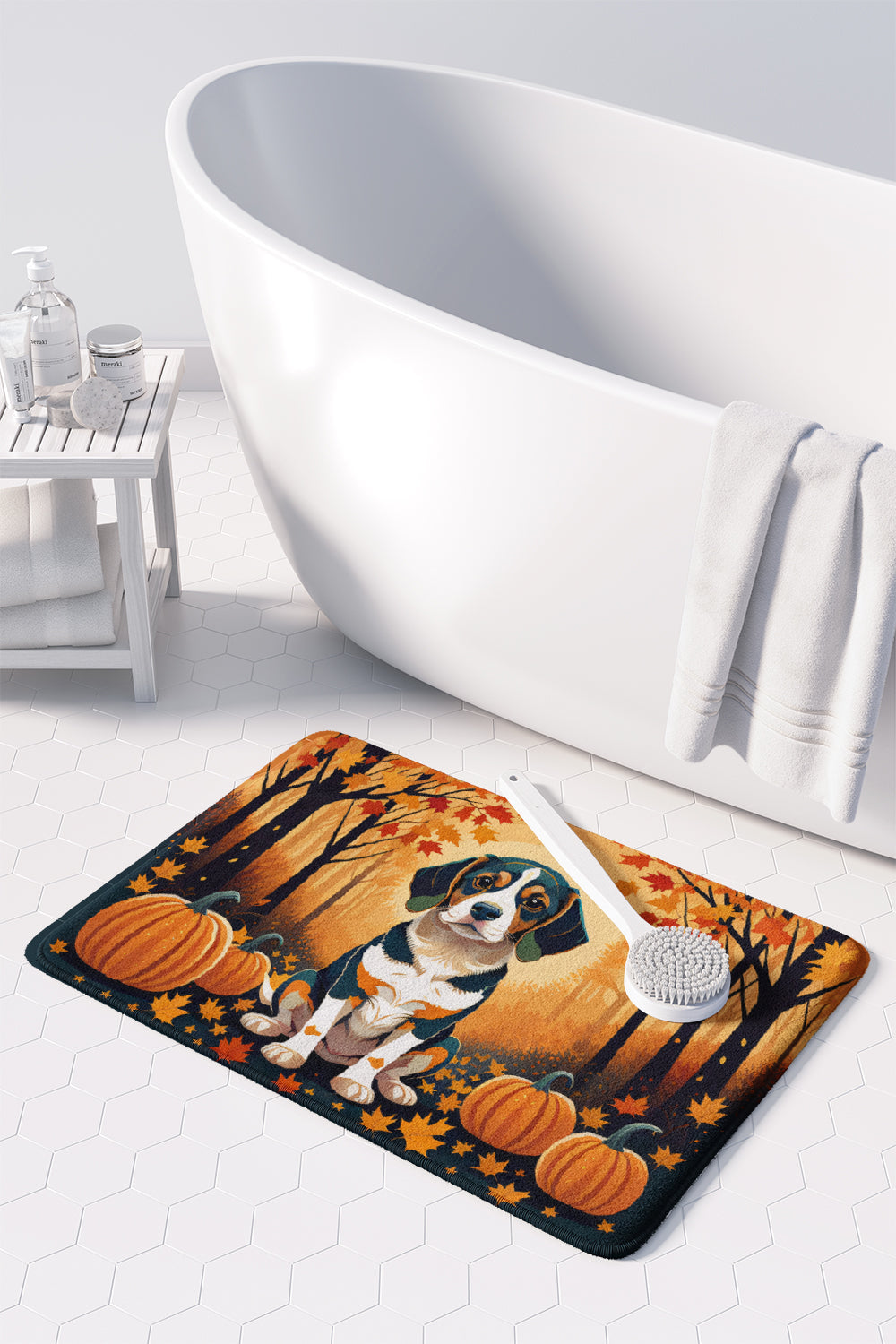 Beagle Fall Memory Foam Kitchen Mat Machine Washable Anti-Fatigue Cushion Comfort Bath or Kitchen Rug