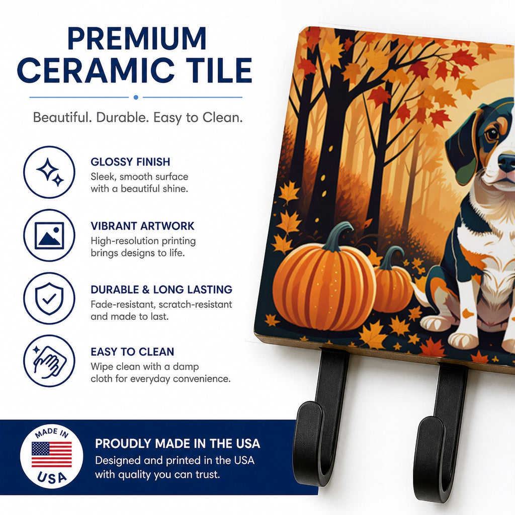 Beagle Fall Leash or Key Holder Wall Hooks, Coat Rack Wall Mount, for Hanging Keys, Towels, Aprons, Leashes