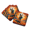 Belgian Malinois Fall Foam Coasters Set of 4 Cup Coasters for Indoor Outdoor, Tabletop Protection, Anti Slip, Mouse pad Material