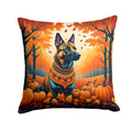 Belgian Malinois Fall Decorative Throw Pillow 14x14 Indoor Outdoor Accent Cushion, Fabric Cover with Insert for Sofa, Bed, Porch & Living Room