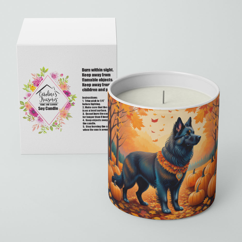 Belgian Sheepdog Fall Decorative Soy Candle Nature Soy Wax Essential Oil Home Decor Ideal for Bedroom Kitchen Bath Office Gift, 10 oz