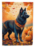 Belgian Sheepdog Fall House Flag 28x40 Porch Sleeve Pole Decorative Outside Yard Banner Artwork Wall Hanging, Polyester