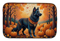 Belgian Sheepdog Fall Dish Drying Mat Absorbent Dish Drying Mat Pad for Kitchen Counter Dish Drainer Mat for Countertop, 14 x 21", Multicolor