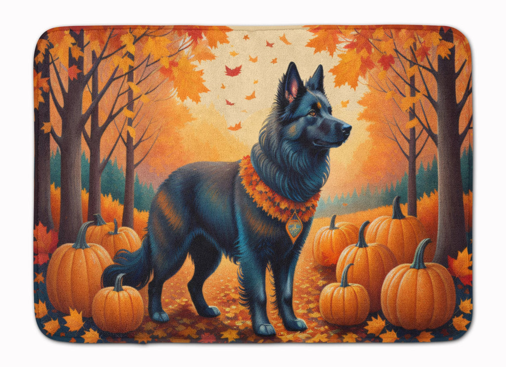 Belgian Sheepdog Fall Memory Foam Kitchen Mat Machine Washable Anti-Fatigue Cushion Comfort Bath or Kitchen Rug