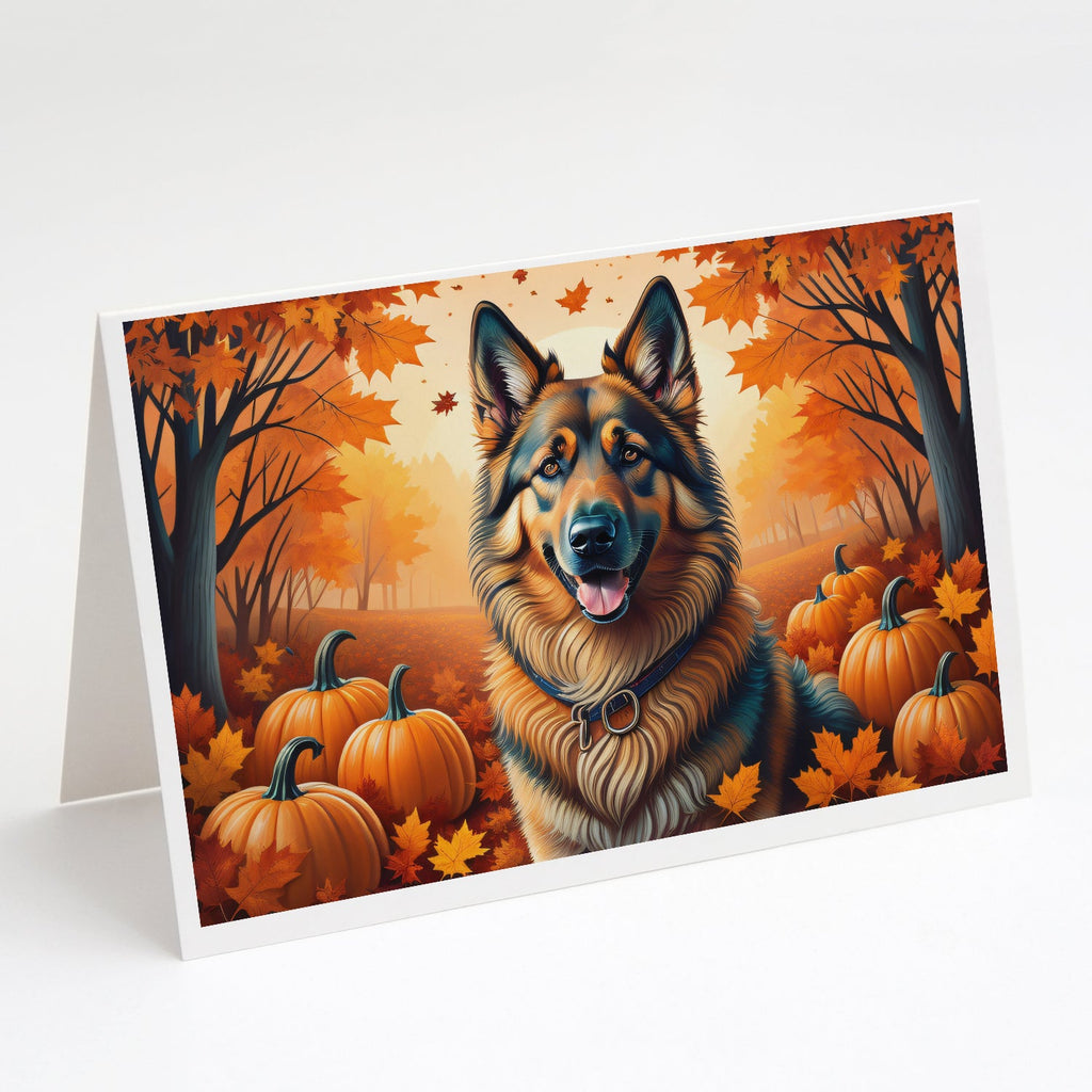 Belgian Tervuren Fall Greeting Cards Pack of 8 Blank Cards with Envelopes Whimsical A7 Size 5x7