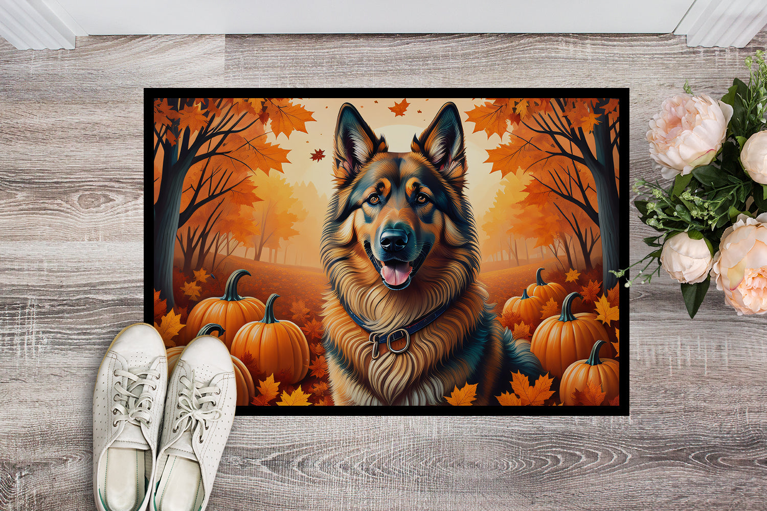 Belgian Tervuren Fall Doormat Indoor Outdoor 24H X 36W Front Door Mat Rugs for Entryway, Non Slip Washable Low Pile,