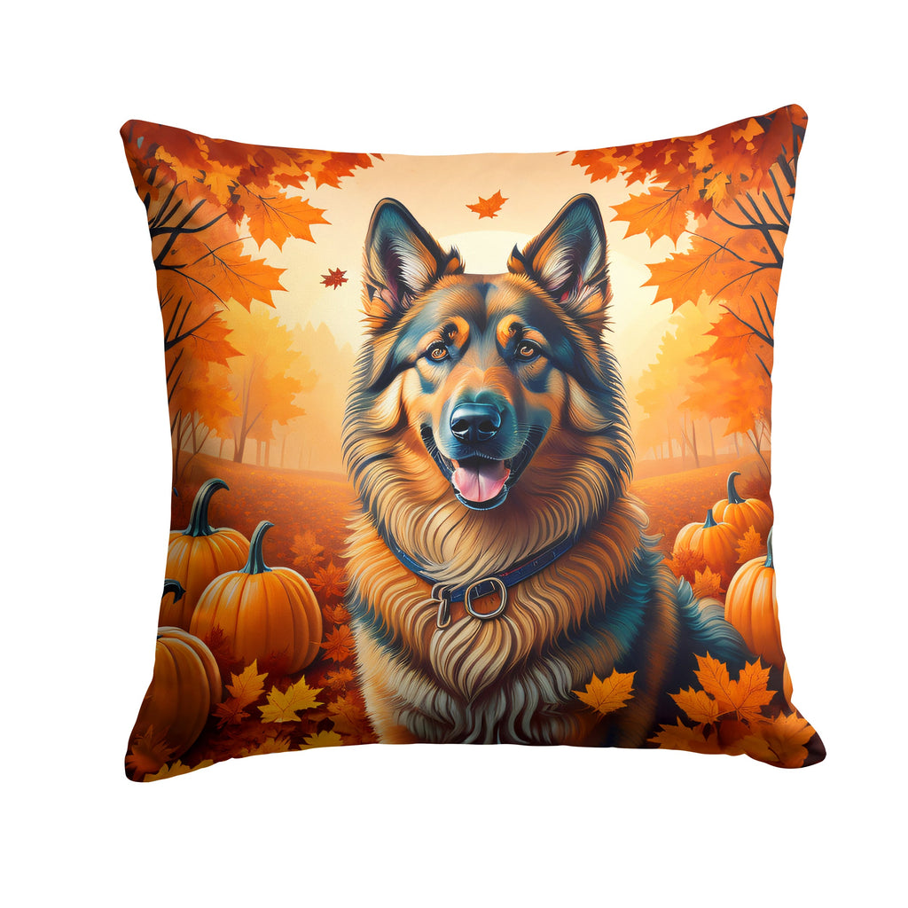Belgian Tervuren Fall Decorative Throw Pillow 14x14 Indoor Outdoor Accent Cushion, Fabric Cover with Insert for Sofa, Bed, Porch & Living Room