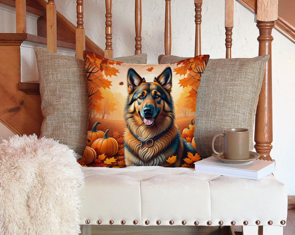 Belgian Tervuren Fall Decorative Throw Pillow 14x14 Indoor Outdoor Accent Cushion, Fabric Cover with Insert for Sofa, Bed, Porch & Living Room