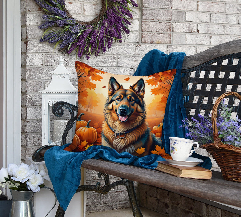 Belgian Tervuren Fall Decorative Throw Pillow 18x18 Indoor Outdoor Accent Cushion, Fabric Cover with Insert for Sofa, Bed, Porch & Living Room
