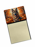 Belgian Tervuren Fall Watercolor Sticky Note Holder Refillable Dispenser Desk Accessory 3x3 Pad Gift