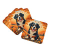 Bernese Mountain Dog Fall Foam Coasters Set of 4 Cup Coasters for Indoor Outdoor, Tabletop Protection, Anti Slip, Mouse pad Material