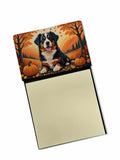 Bernese Mountain Dog Fall Watercolor Sticky Note Holder Refillable Dispenser Desk Accessory 3x3 Pad Gift