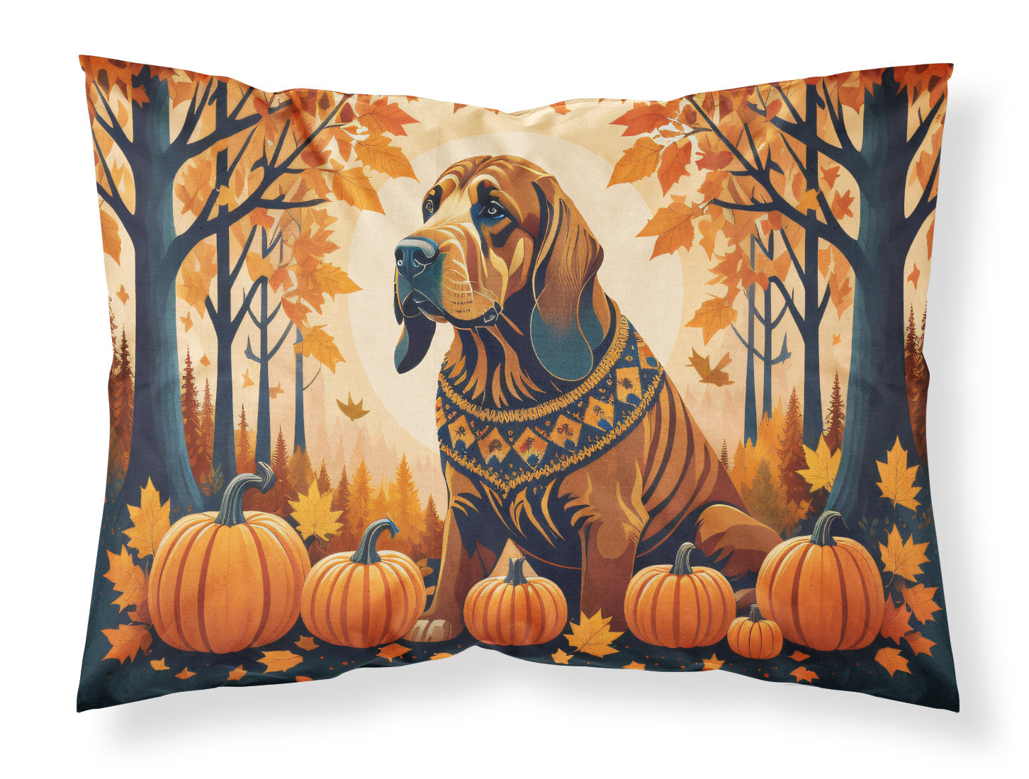 Bloodhound Fall Standard Pillowcase Lightweight Super Soft Easy Care Decorative Artwork Pillowcase, Standard
